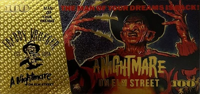 Horror Movies (Freddy Krueger) Souvenir Coin Banknote