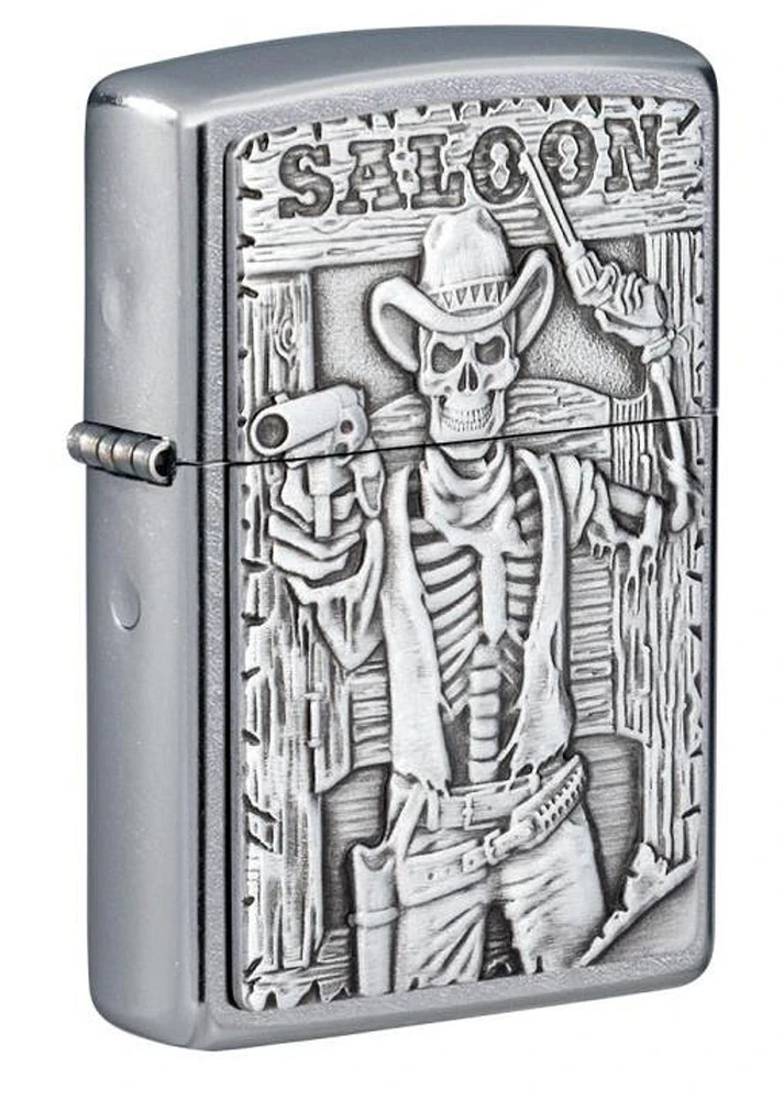 Saloon Skull Emblem Design Zippo