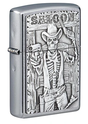 Saloon Skull Emblem Design Zippo