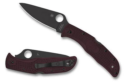 Endela (Sprint Run) Lightweight Burgundy FRN Knife [3.41" Black PD#1] Spyderco C243BGBKP