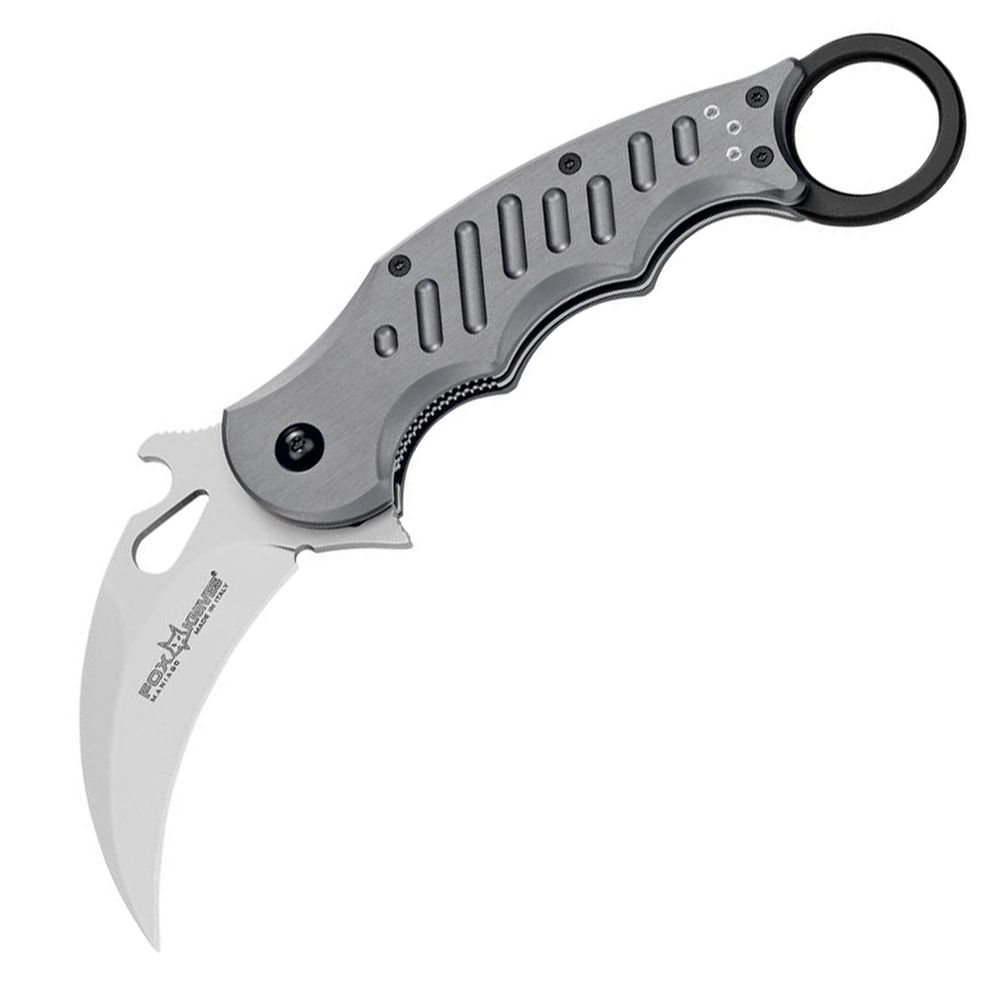 Fox Knives Karambit Manual Knife Liner Lock Gray Aluminum [3.10" Plain Bead Blast N690] Hawkbill 01FX478