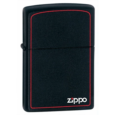 Black Matte W / Red Line Zippo