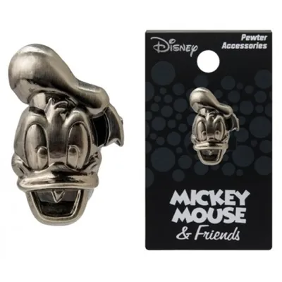 Mickey Mouse Donald Duck's Head Pewter Lapel Pin