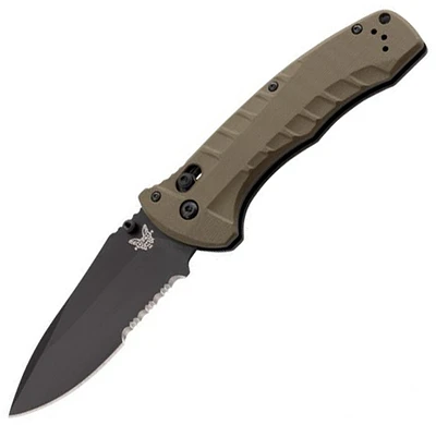 Benchmade Turret Folding Knife AXIS Lock OD Green G-10 [3.70" Black S30V] 980SBK