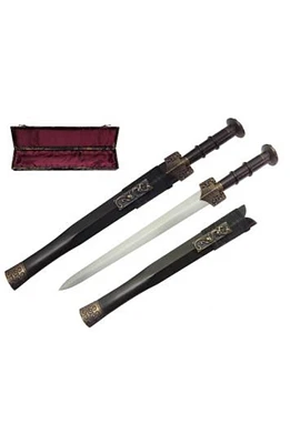 17" Short Sword of the Han Dynasty Oriental Handmade BK Ebony Wood