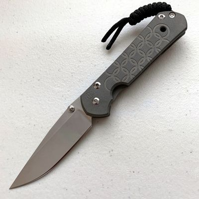 CRK Small Sebenza 21 Manual Knife (CGG Chain Mail) [2.94" Plain Stonewash] Drop Point