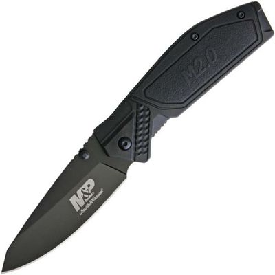 S&W Military & Police 2.0 Manual Knife Liner Lock Black Nylon [3.50" Black Plain]