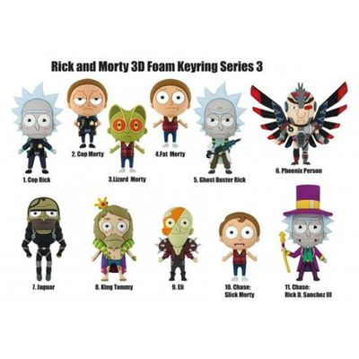 Rick and Morty (Series 3) 3D Foam Bag Clip [1 Random Bag]