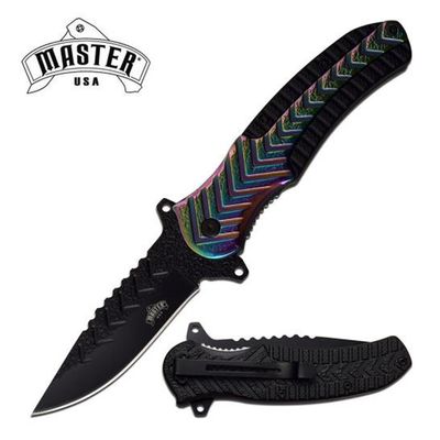 Master Rainbow Metal Finish AO Pocket Knife