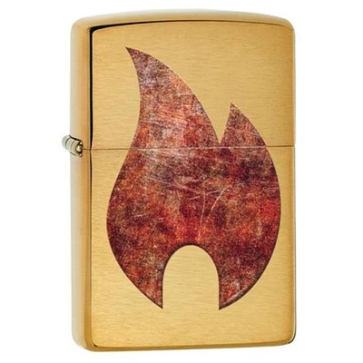 Brass Red Flame Zippo