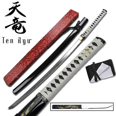 Black Hand Forged Samurai Sword with Dagger