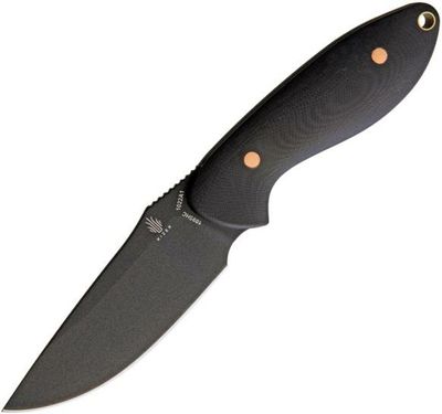 Kizer Sequoia Fixed Blade Knife Black G-10 [3.78" Black 1095] Drop Point 1022A1