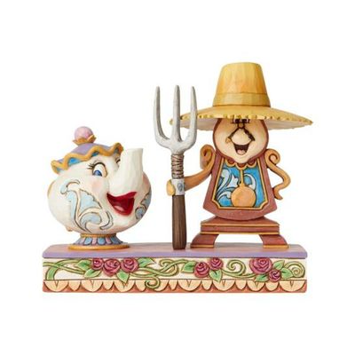 Disney Beauty & The Beast Cogsworth and Mrs. Potts Statue Jim Shore