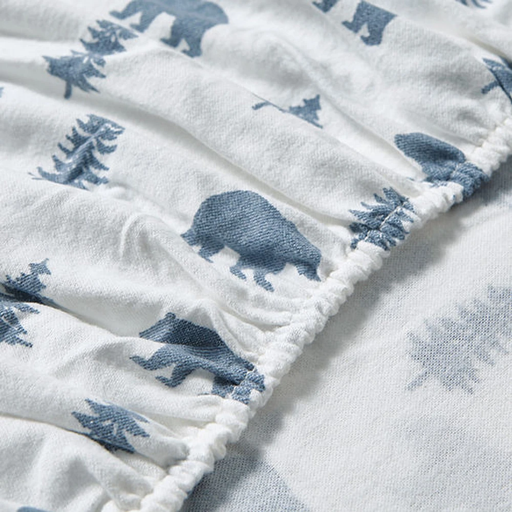 Ensemble de draps en flanelle Eddie Bauer avec motif d'arbres et d'ours