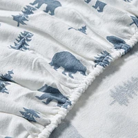 Ensemble de draps en flanelle Eddie Bauer avec motif d'arbres et d'ours
