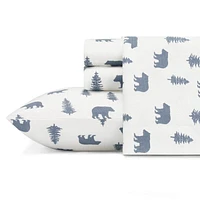 Ensemble de draps en flanelle Eddie Bauer avec motif d'arbres et d'ours