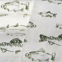 Ensemble de draps en flanelle Eddie Bauer avec motif banc poissons