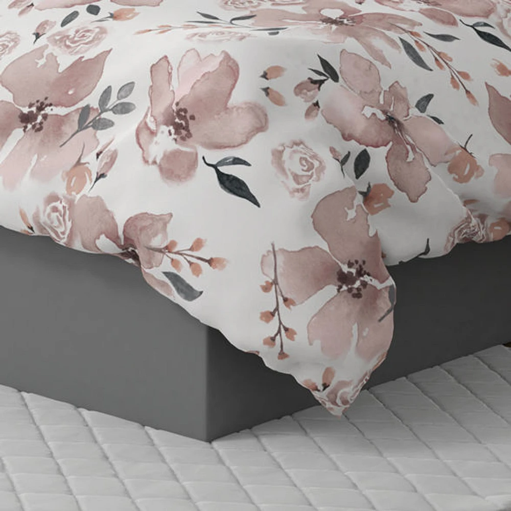 Ensemble à housse de couette en coton motif floral aquarellé Kingsdown