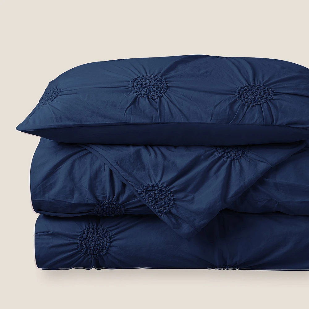 Housse de couette fronce floral Swift Home