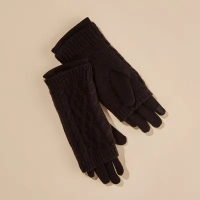 Cableknit Handwarmer Texting Gloves