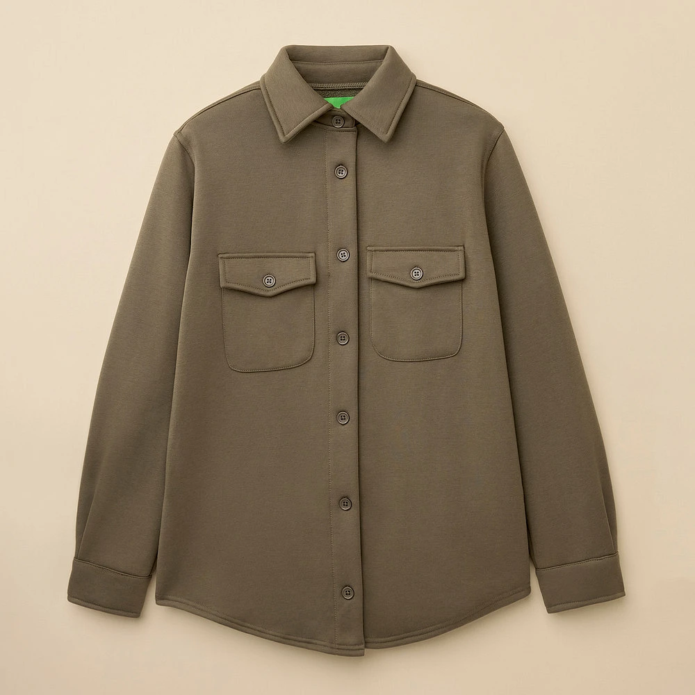 Fleece Button-Up Overshirt