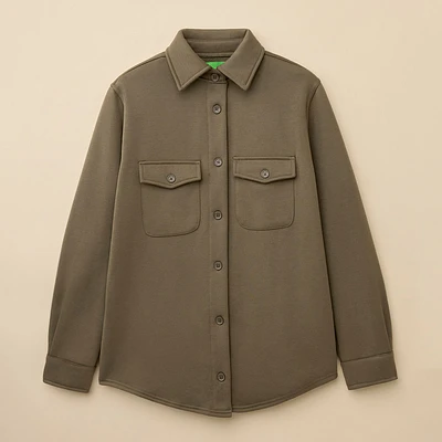 Fleece Button-Up Overshirt