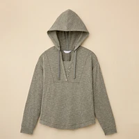 Lightweight Rib Knit Hoodie