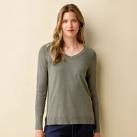 High-Low V-Neck Sweater