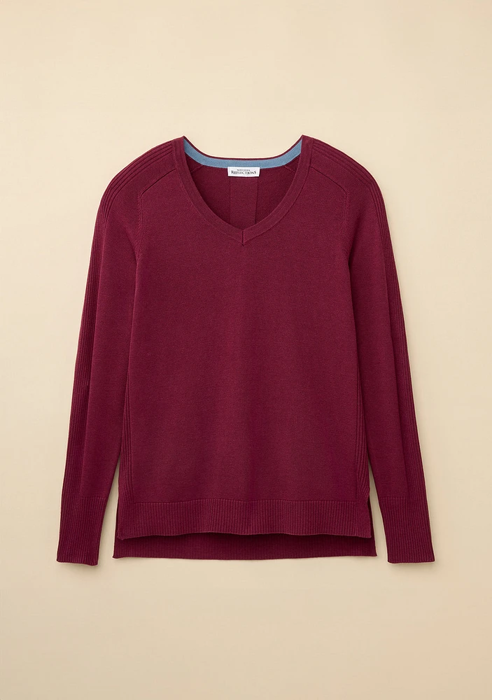 High-Low V-Neck Sweater