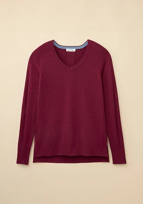 High-Low V-Neck Sweater
