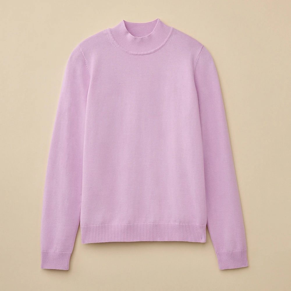 Mockneck Solid Sweater