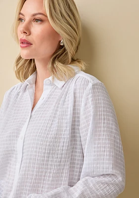 Textured Button Down Shirt