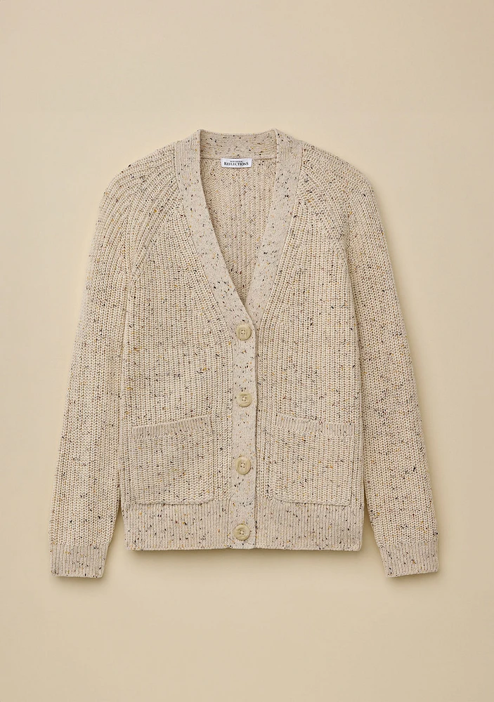 Marled V-Neck Cardigan