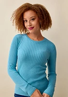 Basic Ribbed Crewneck Sweater