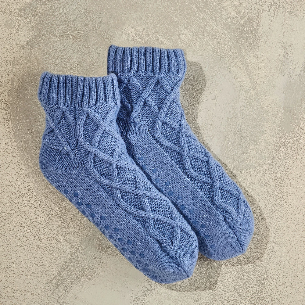 Cable Knit Slipper Socks