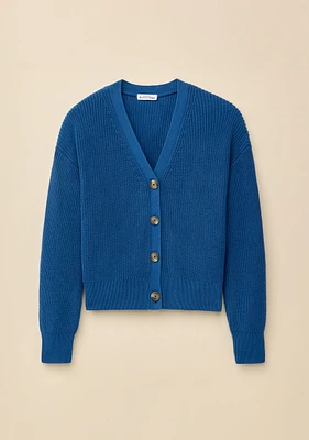 Shaker Stitch Cotton Cardigan