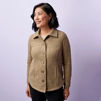 Petite - Boucle Button Front Jacket