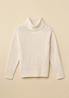 Textured Knit Turtleneck Sweater