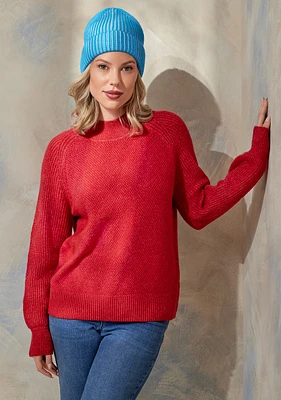 Cotton Blend Mockneck Sweater