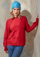 Cotton Blend Mockneck Sweater