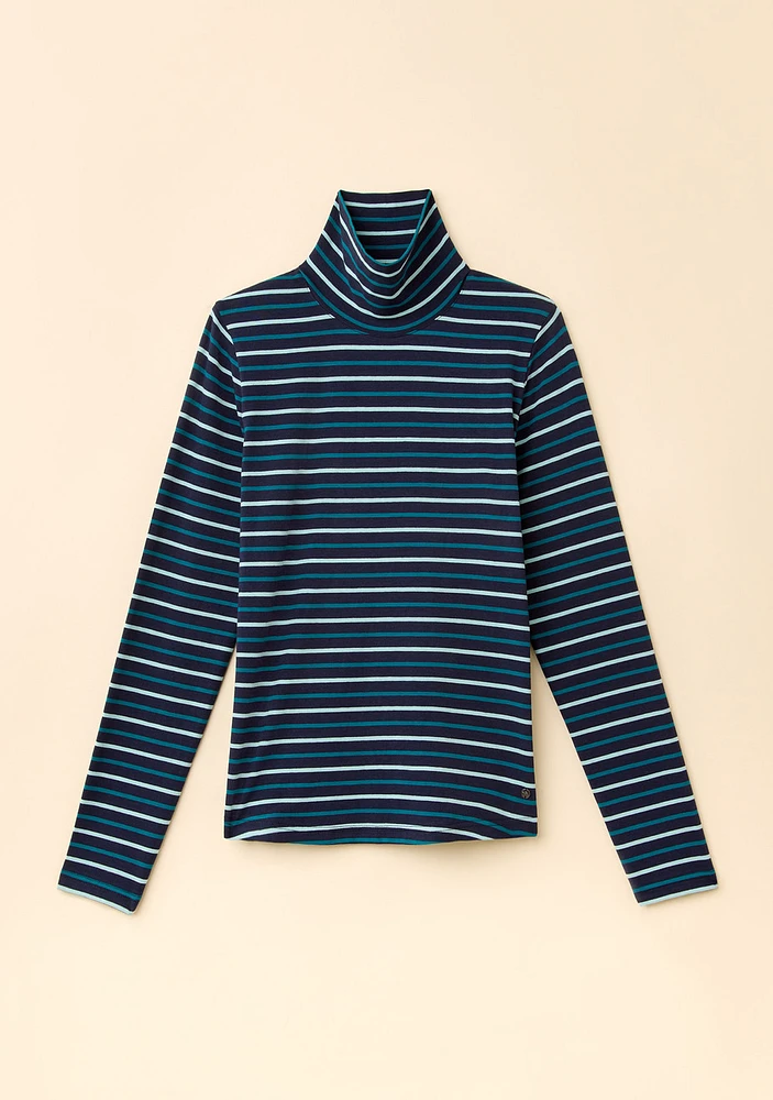 Striped Feeder Mockneck Tee