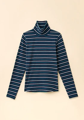 Striped Feeder Mockneck Tee
