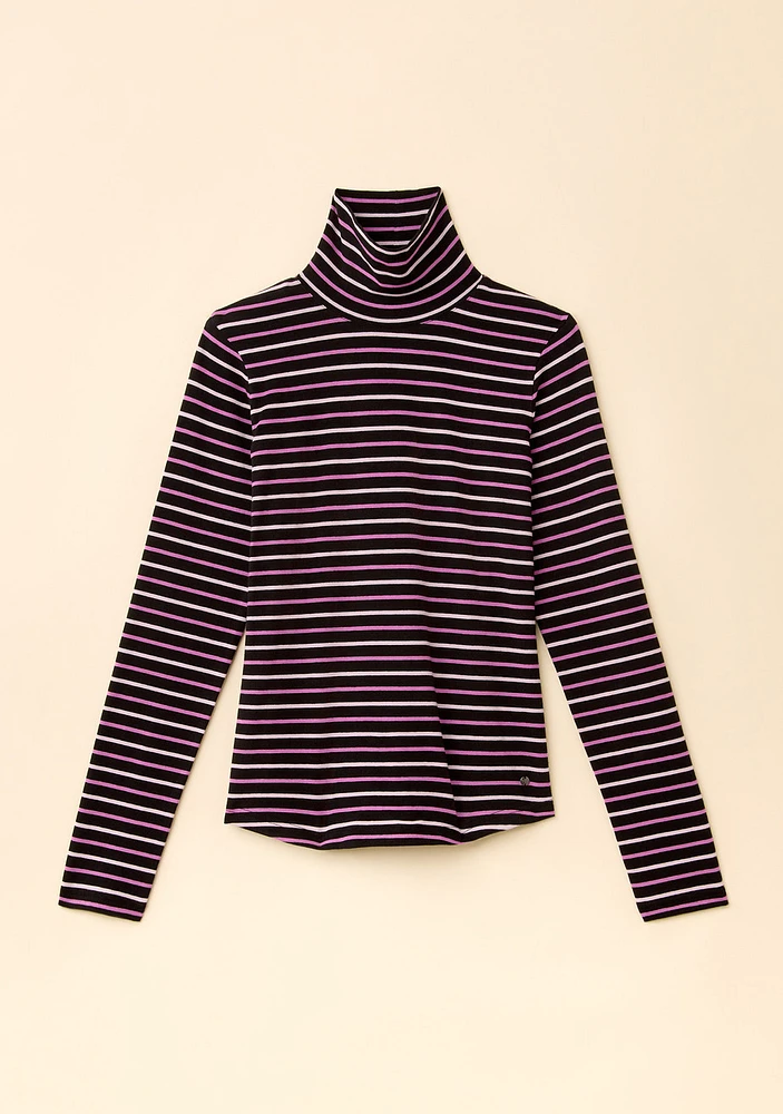 Striped Feeder Mockneck Tee