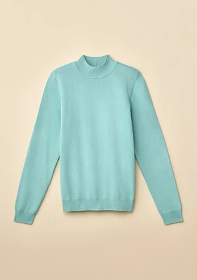 Mockneck Solid Sweater