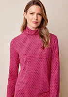 Mockneck Geometric Print Top