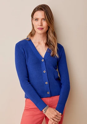V-Neck Solid Cardigan