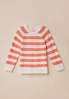 Cotton Blend Striped Sweater