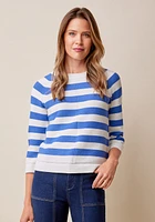Cotton Blend Striped Sweater