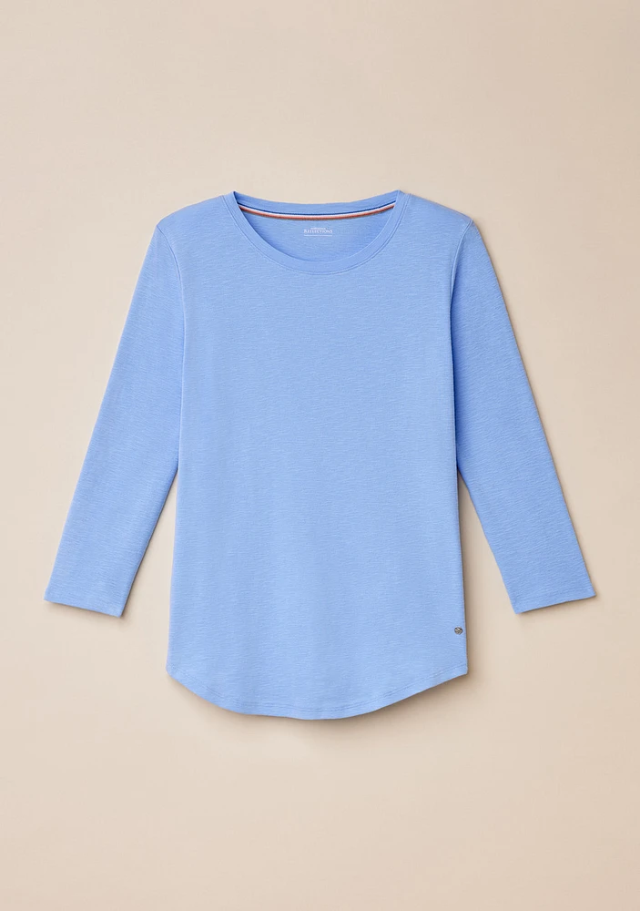 Slub Knit 3/4 Sleeve Tee