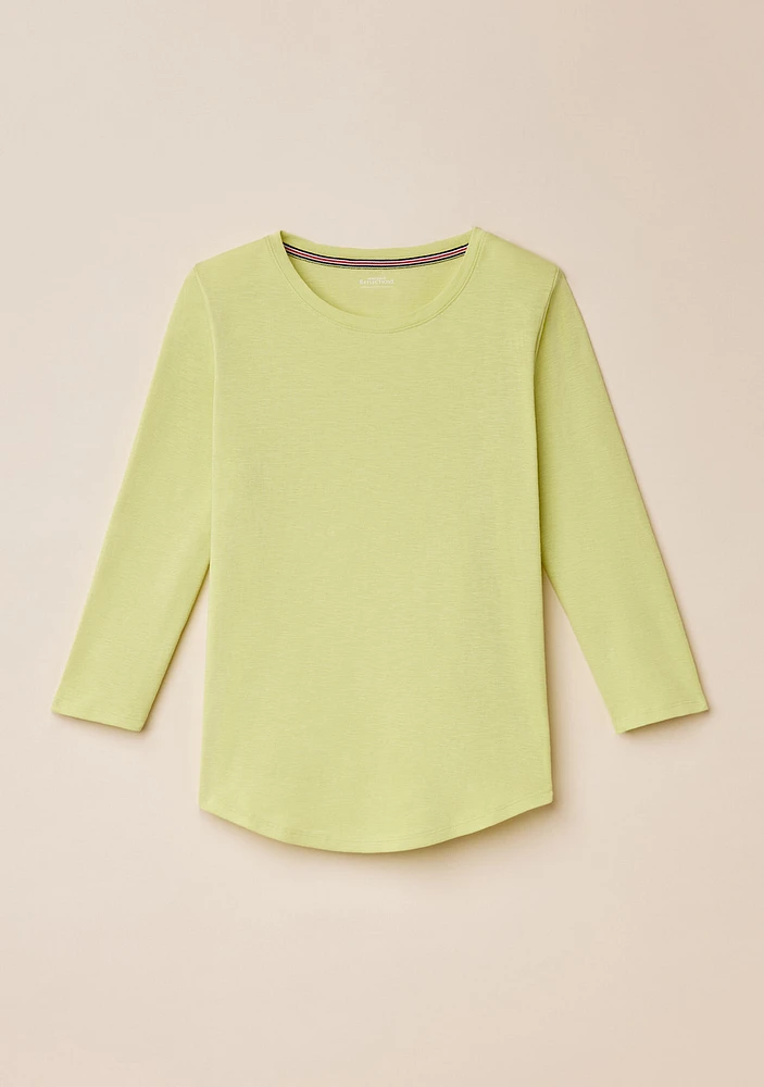 Slub Knit 3/4 Sleeve Tee